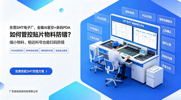 东莞SMT电子厂，金蝶AI星空+条码···